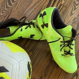 Size 12 Under Armour neon green cleats